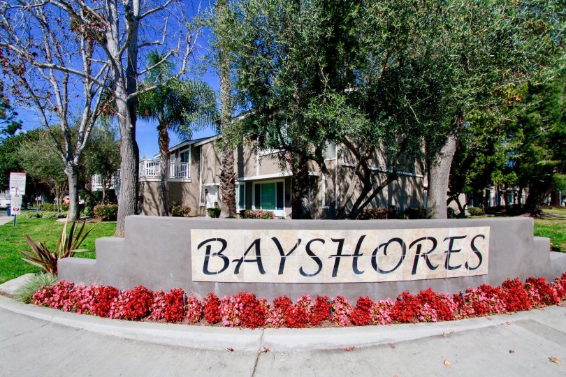 the welcom stone of the baystores in which it written in capital letter it in california