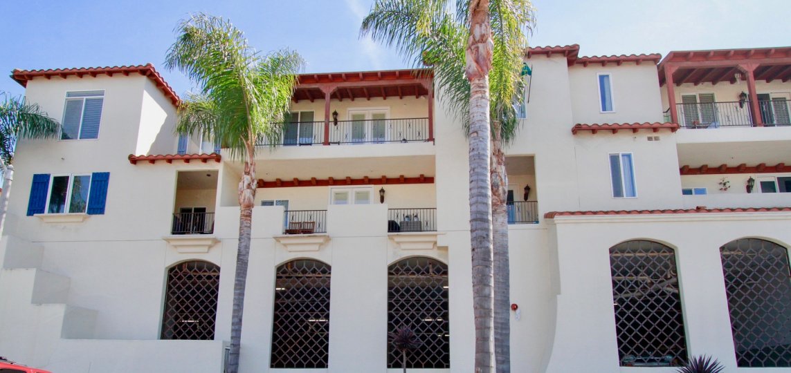 A sunny day at Plaza Almeria in Huntington Beach, California.