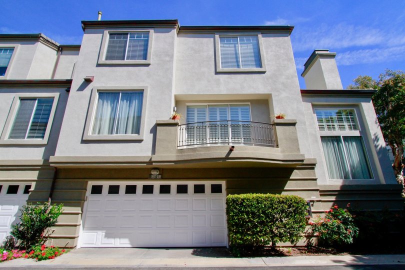 Townhome with no yard and a rear end garage entry way.
