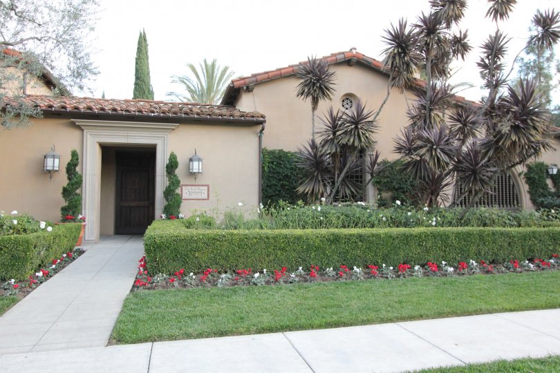THIS IMAGE REPRESENTS THE FRONT OF THE HOUSE NEARBY BEAUTIFUL PLANTS ARE PLANTED, TREES, LAWN ARE SHOWN IN THE CITY OF IRVINE