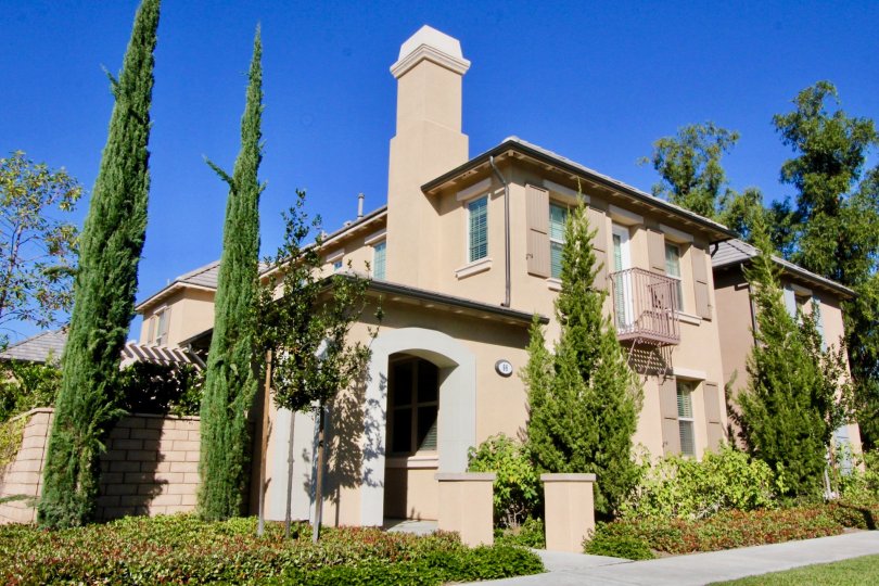 A large house surrounded by trees in the Stonetree Manor neighborhood of Irvine, CA