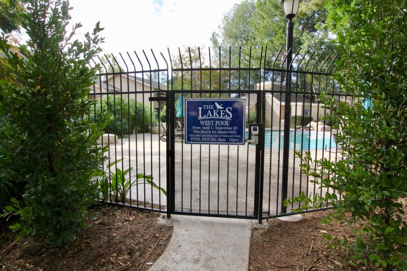 Beautiful view of front gate with lamp in The Lake of Irvine