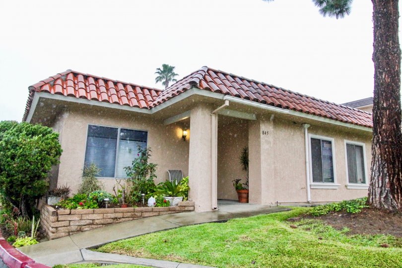 THE 845 FLAT IN THE FASHION KNOLLS WITH THE LAWN, PLANTS, TREES