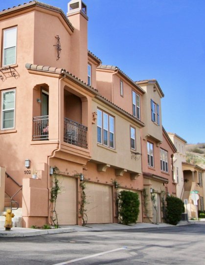 A clear day at Sansovino residences in Ladera Ranch, California.