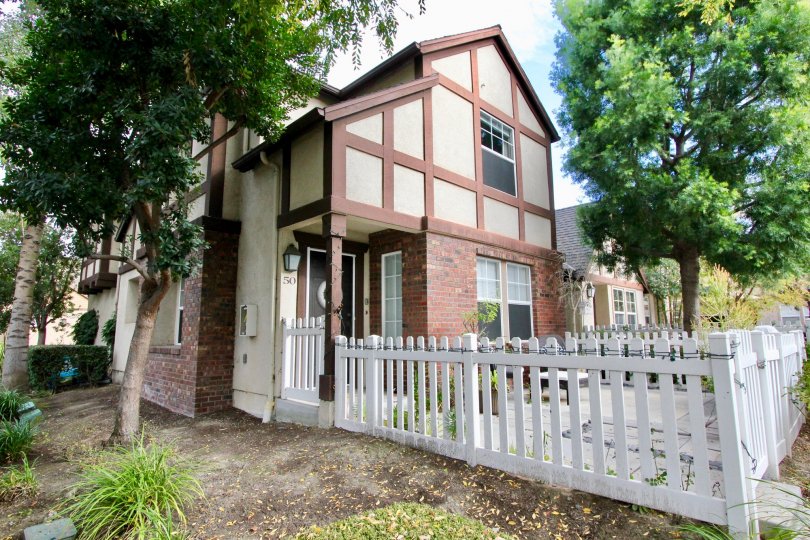 White picket fence in Three Vines in Ladera Ranch, CA