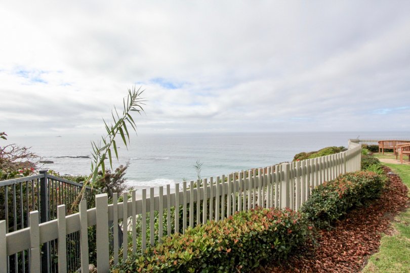 Blue lagoon's beautiful view overlooking the ocean in Laguna Beach, Calfornia