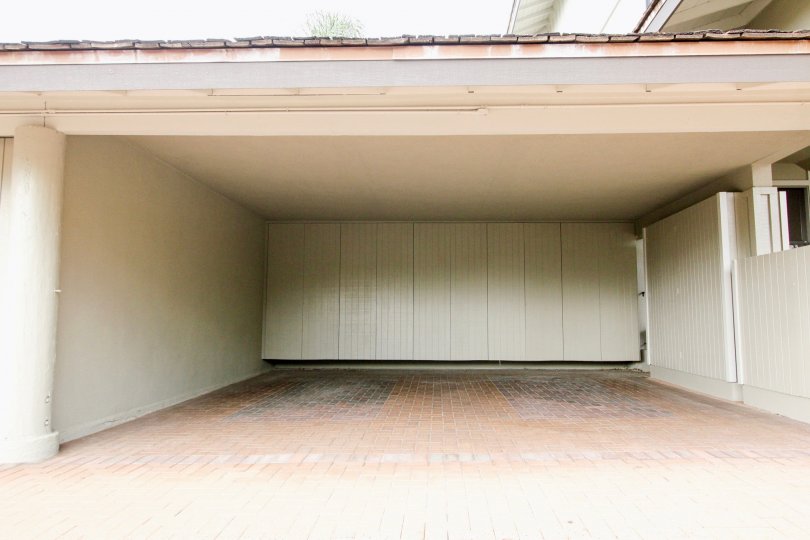 Car shed of the Villa in Blue Lagoon is empty and there is no car inside it