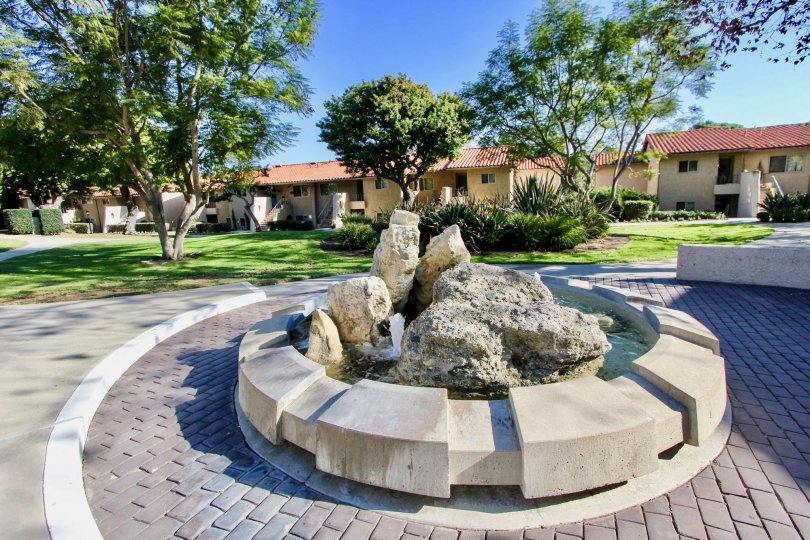 Fabulous view of lawn and fountain with trees in West Nine of Laguna Niguel