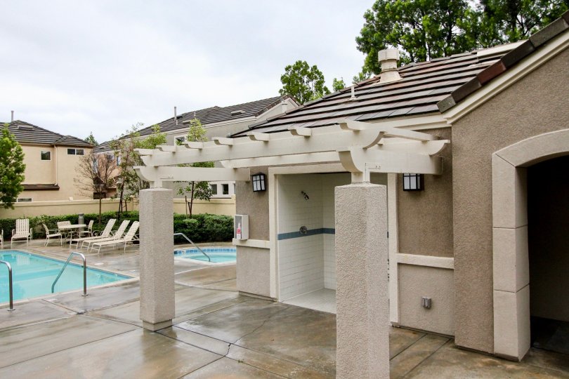 Simming Pool near villas of Brittany at Foothill Ranch of Lake Forest