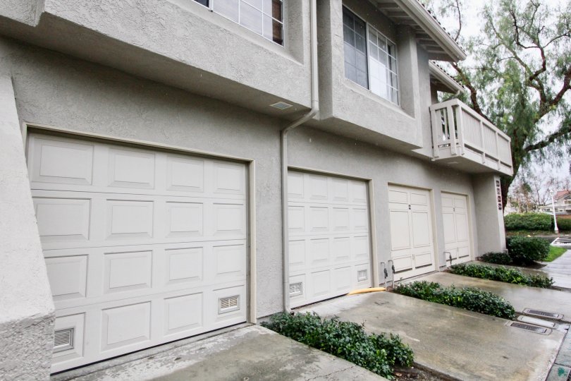 Row of garages at Canyon View  in Lake Forest, CA