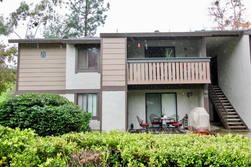 A rainy day at a home in Pheasant Creek, in Lake Forest California