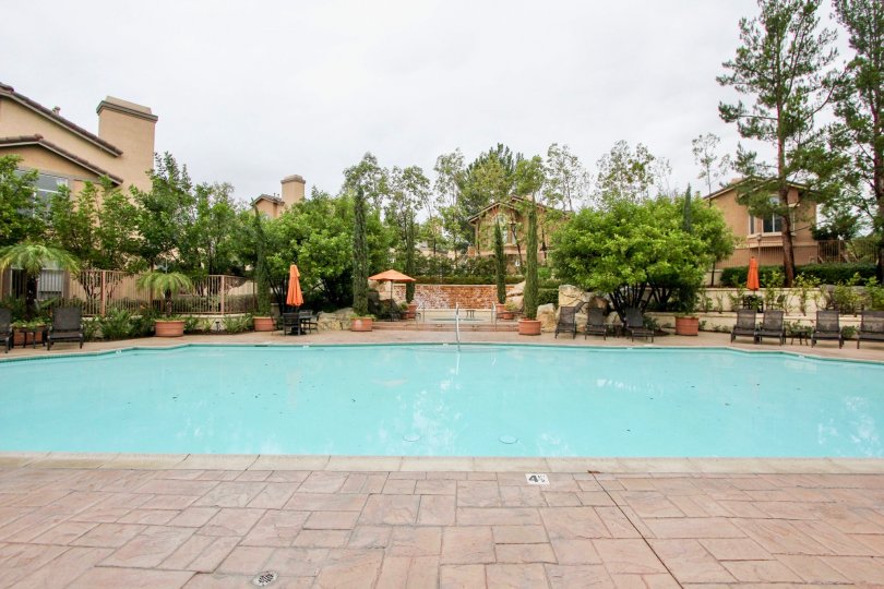 A pool view at Tuscany at Foothill Ranch in Lake Forest California