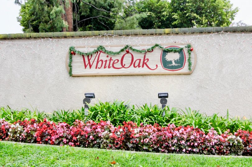 Sign and lights at the White Oak in Lake Forest, CA