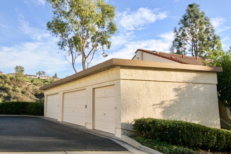 Rear garage entryway for units in the El Mirador community