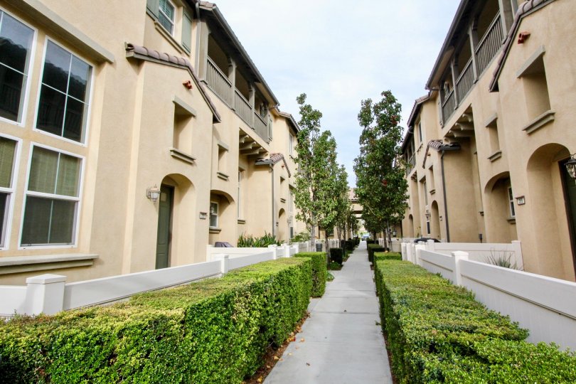 One of the beautiful walkways in the Timber Hill community of Orange, California.