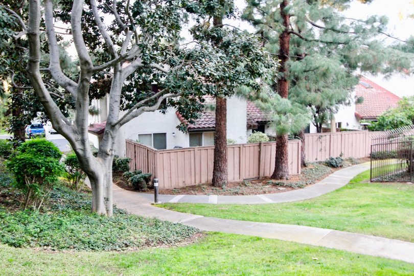 Wooden fences behind houses in Villa La Paloma Orange, CA