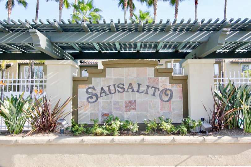 Front entry of the Sausalito community on a sunny day