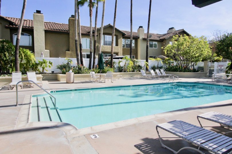 Clear skies by the community pool in the Suasalito neighborhood.