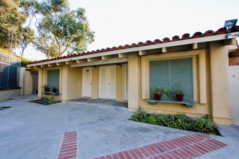 Driveway and doors in Cancun Racquet Club in San Juan Capistrano, CA