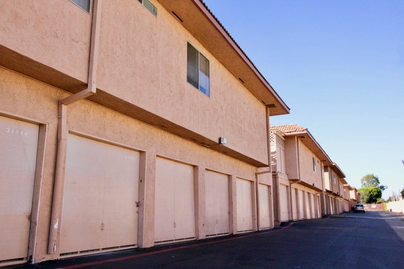 A row of different condos in Capistrano Villas in San Juan Capistrano, CA