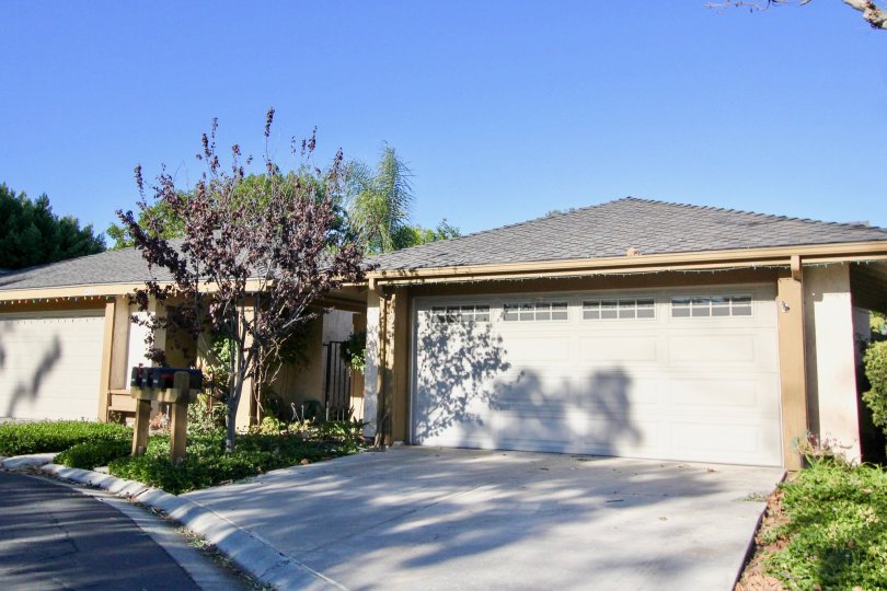 Enclosed garages in the Mission Point community of San Juan Capistrano, California.