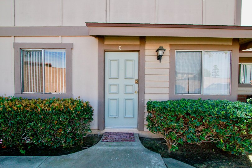 A sunny day outside of a building located in Normandy Place in Santa Ana, California