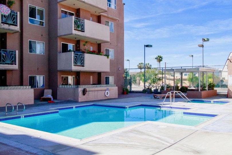 Multi level housing overlooking pool in The Spectrum community.