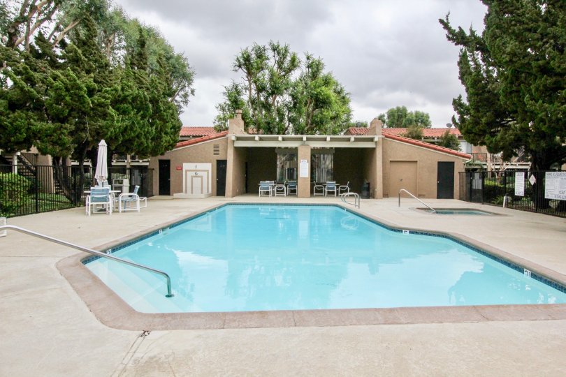 the rancho san juan is a peaceful swimming pool of the tustin city in ca