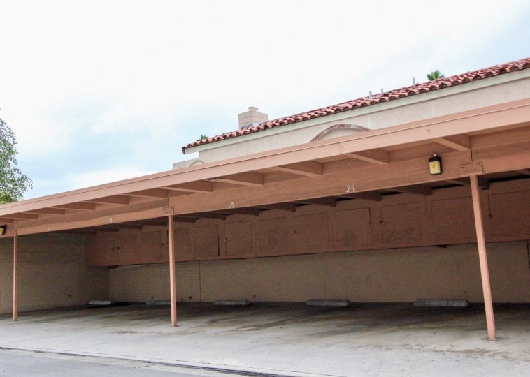 Covered off street parking at Villa Vallerto with locked storage