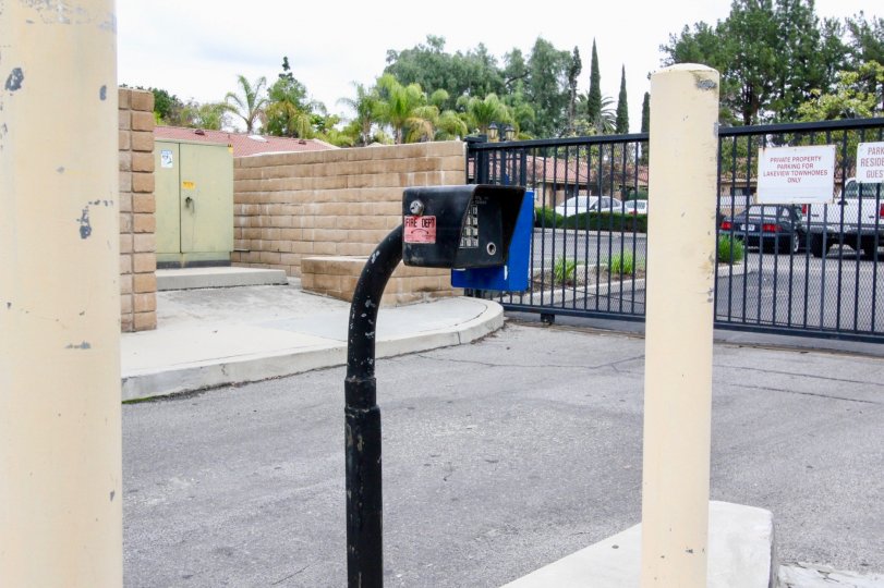 Keypad entry to gated community at Lakeview Yorba Linda, CA