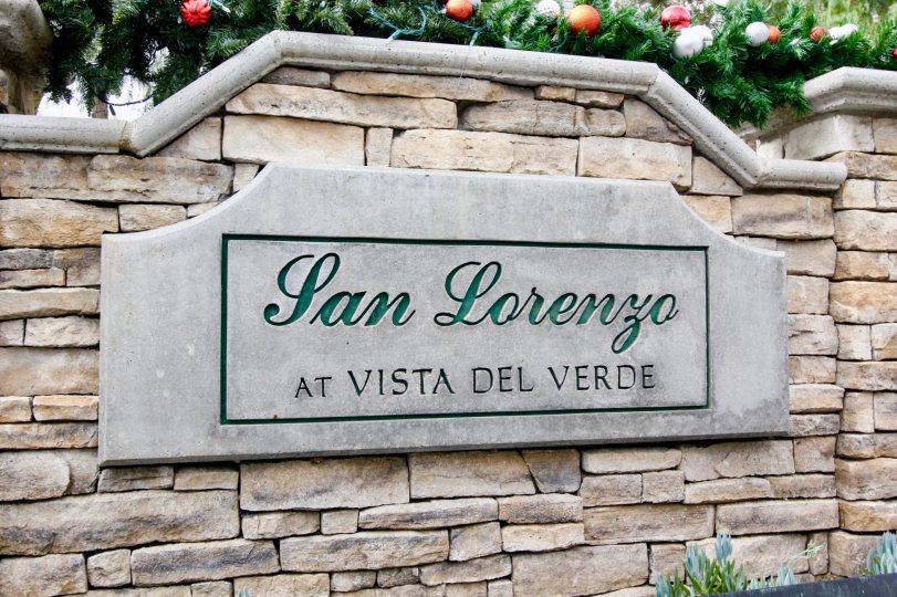 Fancy sign to San Lorenzo in Yorba Linda, California
