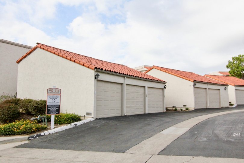A three-car garage units in the Alta Mira II neighborhood.