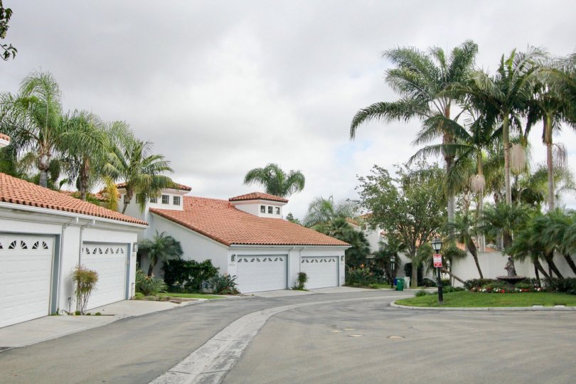 Matching garage doors lining a road in Bel Azure, Carlsbad, CA