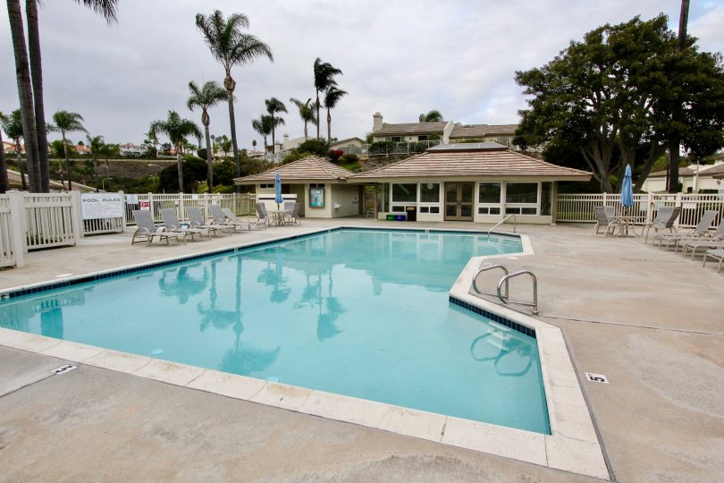 A crystal clear pool in Laguna Del Mar In sunny Carlsbad California.