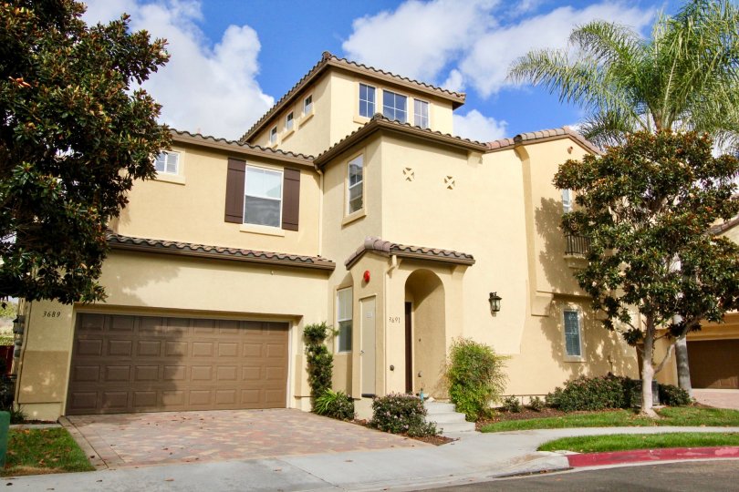 Awesome view of Villa with trees and parking in Mystic Point of Carlsbad