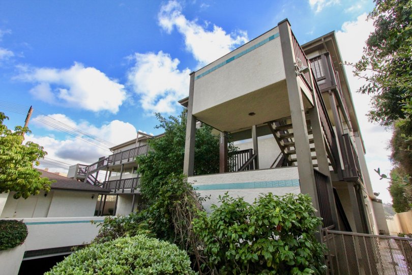 The stairway for multifamily units in the Olive Point Community