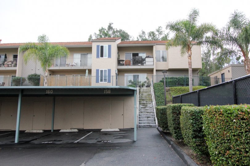 THE 160, 158 APARTMENTS IN THE GROVE WITH THE BALCONIS, SHED, STEPS