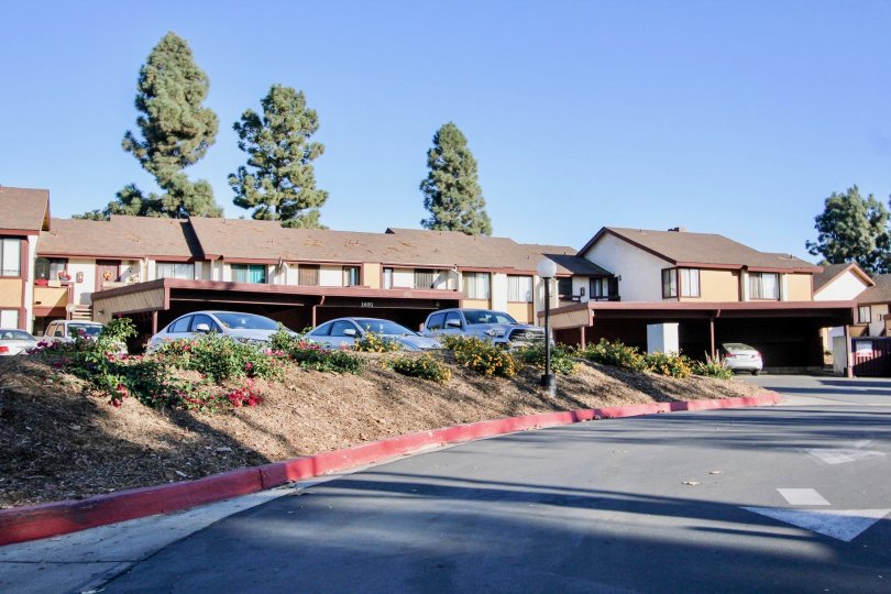 A sunny day with carparking of Melrose Villas with ample space in Chula Vista