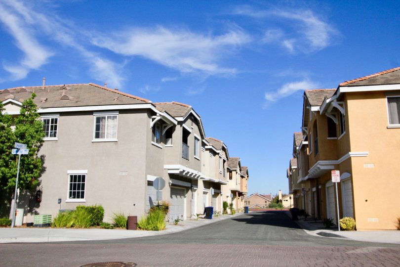 Sunny day bluesky with side road view, Monet Community, Chula Vista, CA