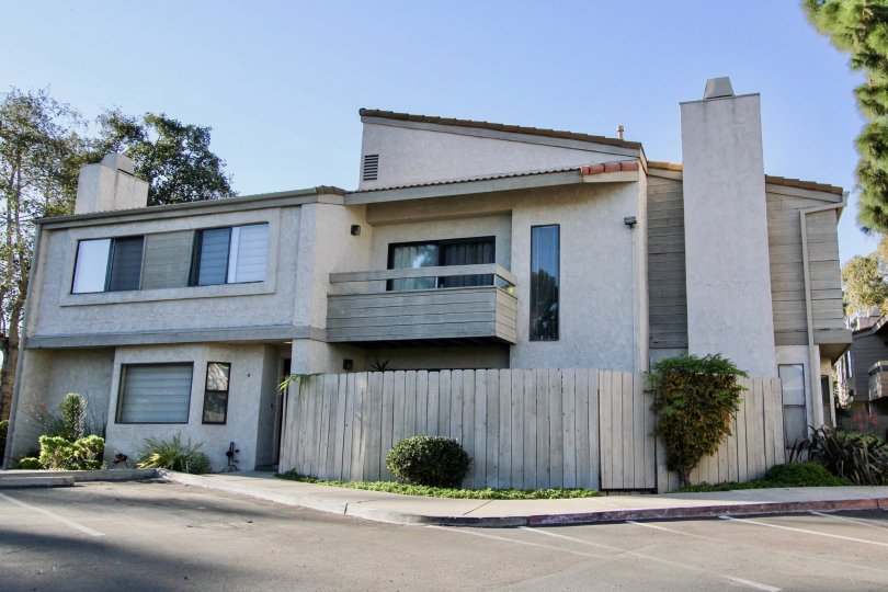 A view of the balcony and fenced patio at the Vista De Otay in Chula Vista, California