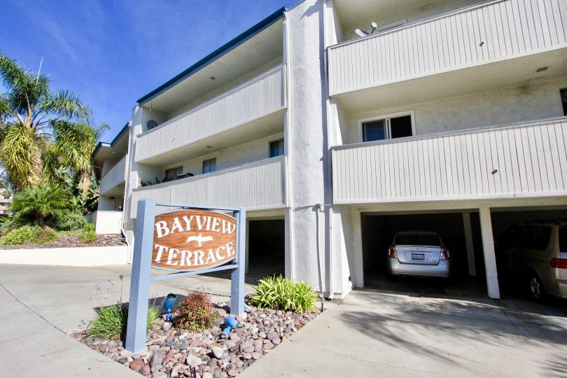 Sunny day in front of Bayview Terrace in Clairemont Mesa, CA