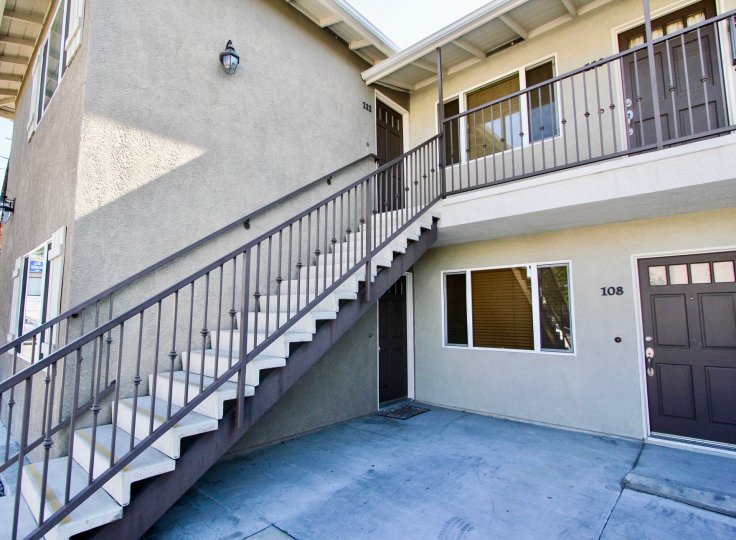 Bella Vista community College Area California stairs covered entry outdoor lighting wooden doors windows