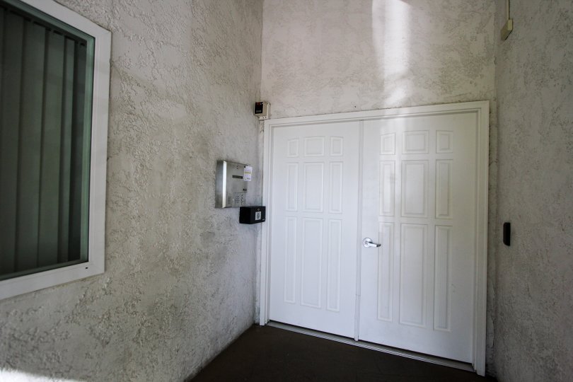 A big door in the Parkridge inside a big building