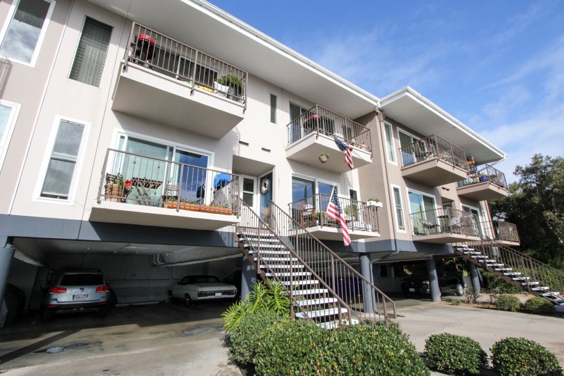 Balconies and lovely apartments in Glorietta Bay, Coronado CA