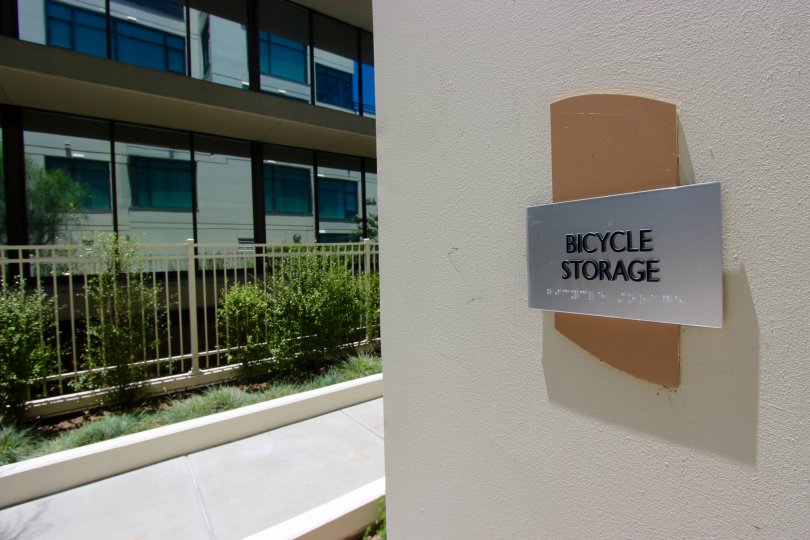 Bicycle Storage located at the alicante next to a apartment complex.