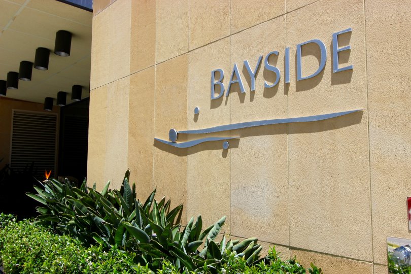 The beautiful entrance of a community in California, Bayside.