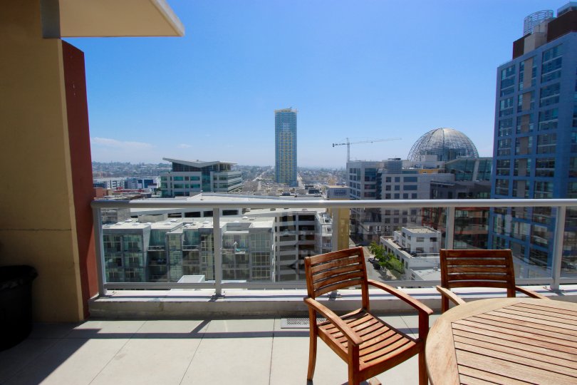blue sky big city horizon view from terrace in Diamond Terrace