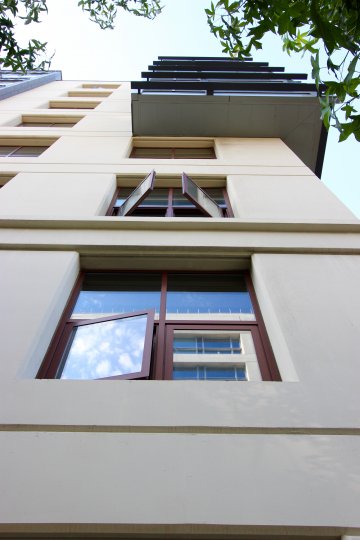 View looking up at a building in Metrome Downtown San Diego California