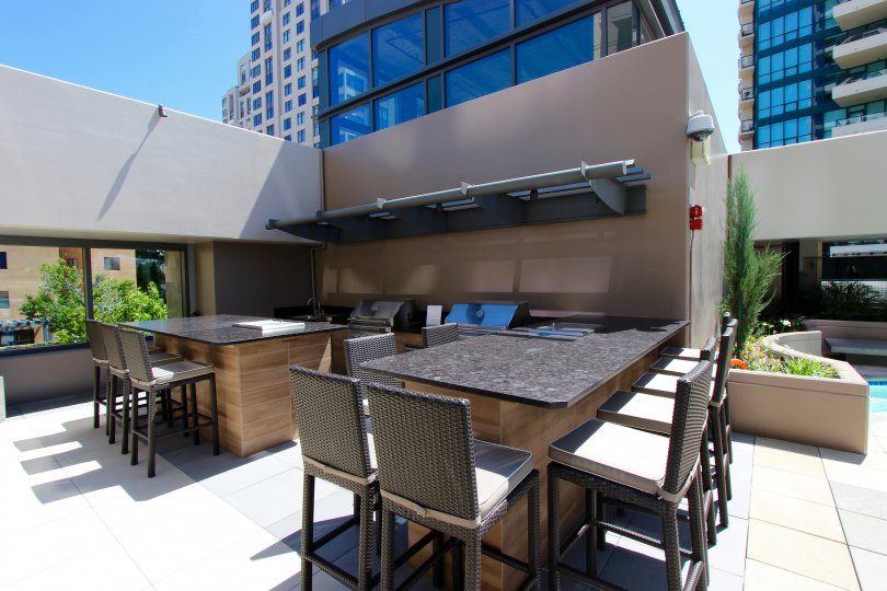 Downtown San Diego sunny rooftop deck with hot tub in Pinnacle community