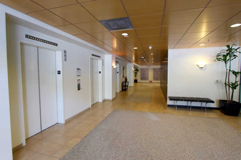 immaculate lobby of Solara Lofts in Downtown San Diego, Ca